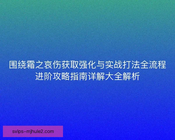 围绕霜之哀伤获取强化与实战打法全流程进阶攻略指南详解大全解析 围绕霜之哀伤获取强化与实战打法全流程进阶攻略指南详解大全解析