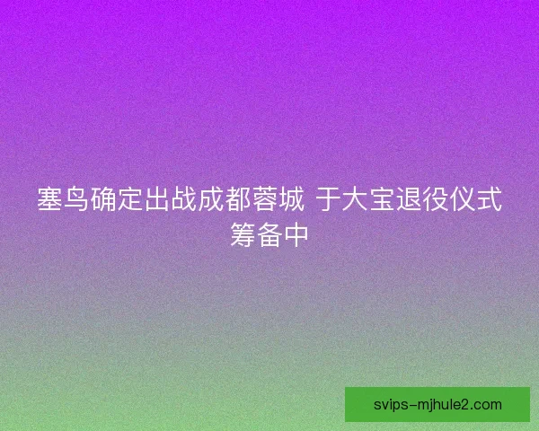 塞鸟确定出战成都蓉城 于大宝退役仪式筹备中