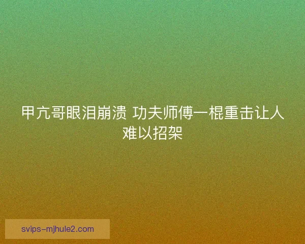 甲亢哥眼泪崩溃 功夫师傅一棍重击让人难以招架